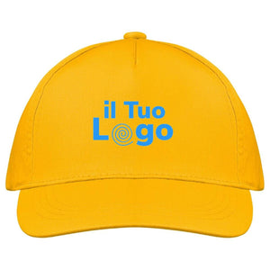 Cappellino a 5 pannelli cotone 160g Giallo - personalizzabile con logo