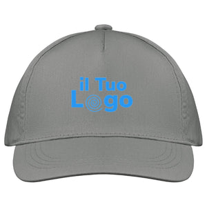 Cappellino a 5 pannelli cotone 160g Grigio - personalizzabile con logo