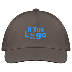 Cappellino a 5 pannelli cotone 160g grigio - personalizzabile con logo