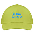 Cappellino a 5 pannelli cotone 160g verde calce - personalizzabile con logo