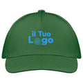 Cappellino a 5 pannelli cotone 160g verde - personalizzabile con logo