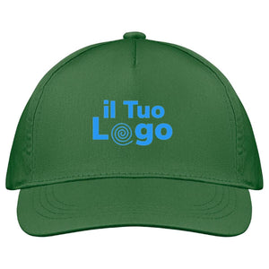 Cappellino a 5 pannelli cotone 160g verde - personalizzabile con logo