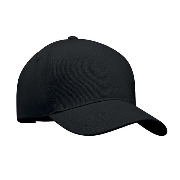 Cappellino a 5 pannelli Nero - personalizzabile con logo