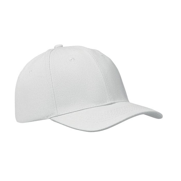 Cappellino a 6 pannelli 260g Bianco - personalizzabile con logo