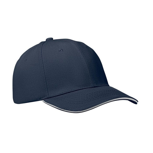 Cappellino a 6 pannelli 260g bianco Scuro - personalizzabile con logo