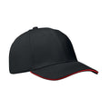 Cappellino a 6 pannelli 260g nero - personalizzabile con logo