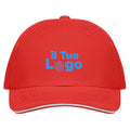 Cappellino a 6 pannelli 260g rossobianco - personalizzabile con logo