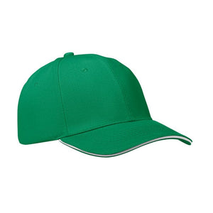 Cappellino a 6 pannelli 260g verde - personalizzabile con logo