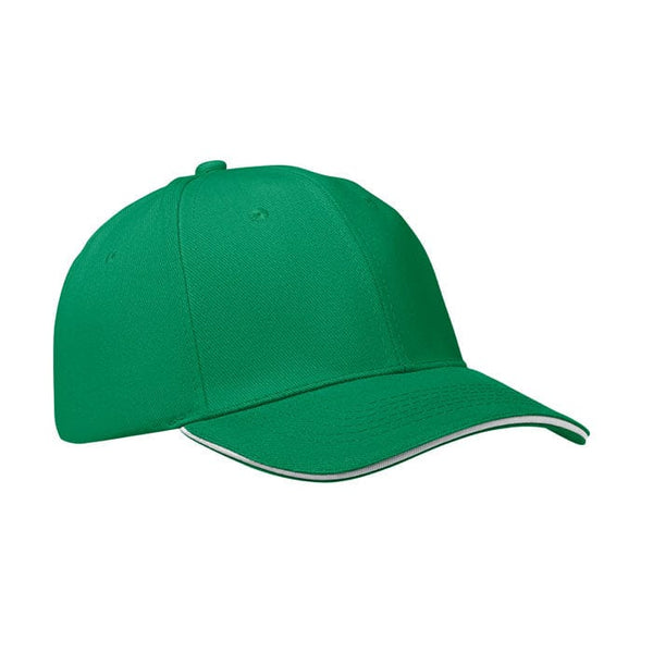 Cappellino a 6 pannelli 260g verde - personalizzabile con logo