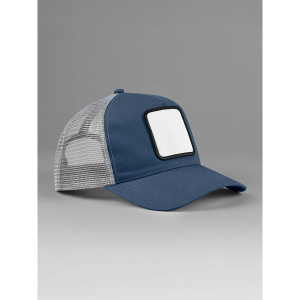 Cappellino Appliqué Patch 5 Panel Trucker blu - personalizzabile con logo