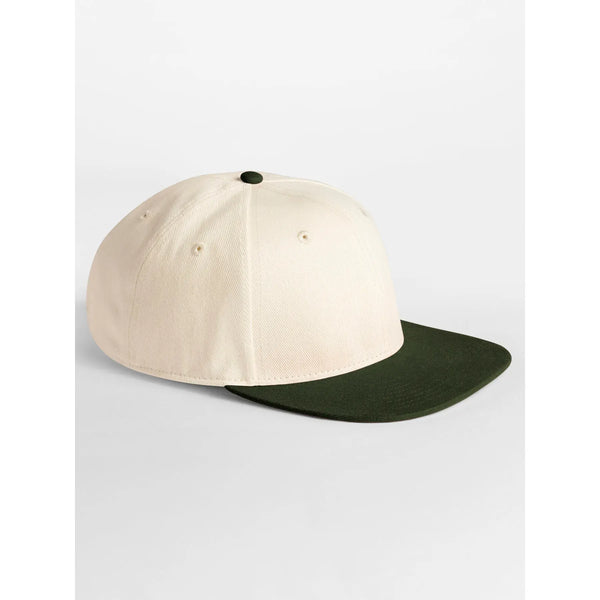 Cappellino Contrast Flat Peak 6 Panel Cap natural/dark olive - personalizzabile con logo