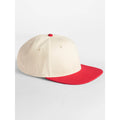 Cappellino Contrast Flat Peak 6 Panel Cap natural/red - personalizzabile con logo