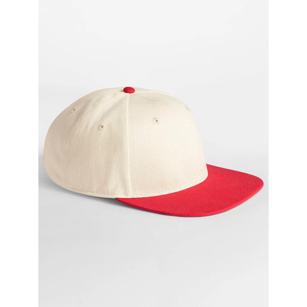 Cappellino Contrast Flat Peak 6 Panel Cap natural/red - personalizzabile con logo