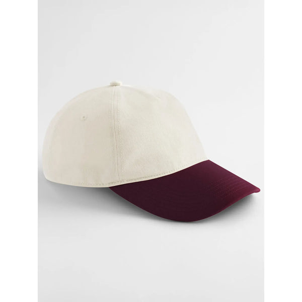 Cappellino Contrast Peak Leisure Cap natural/burgundy - personalizzabile con logo
