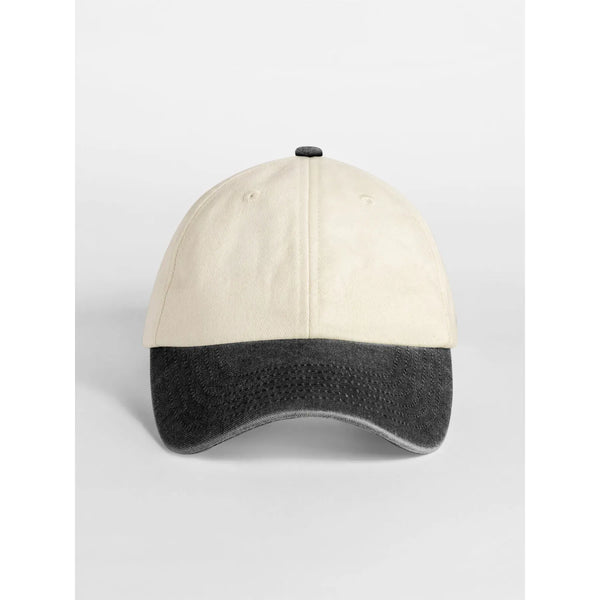 Cappellino Contrast Peak Low Profile Vintage Cap beige - personalizzabile con logo
