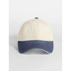 Cappellino Contrast Peak Low Profile Vintage Cap natural/vintage denim - personalizzabile con logo