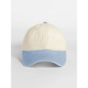 Cappellino Contrast Peak Low Profile Vintage Cap natural/vintage light blue - personalizzabile con logo