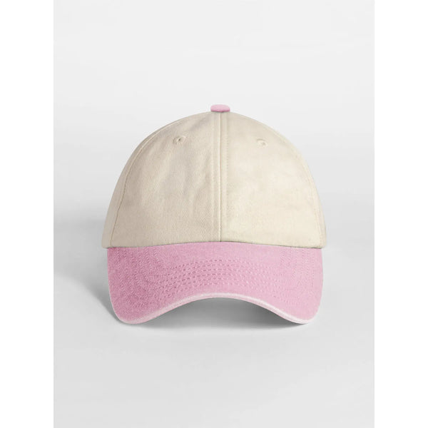 Cappellino Contrast Peak Low Profile Vintage Cap rosa - personalizzabile con logo