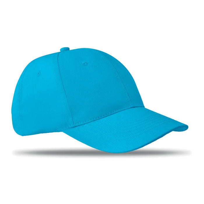 Cappellino da 6 pannelli azzurro - personalizzabile con logo