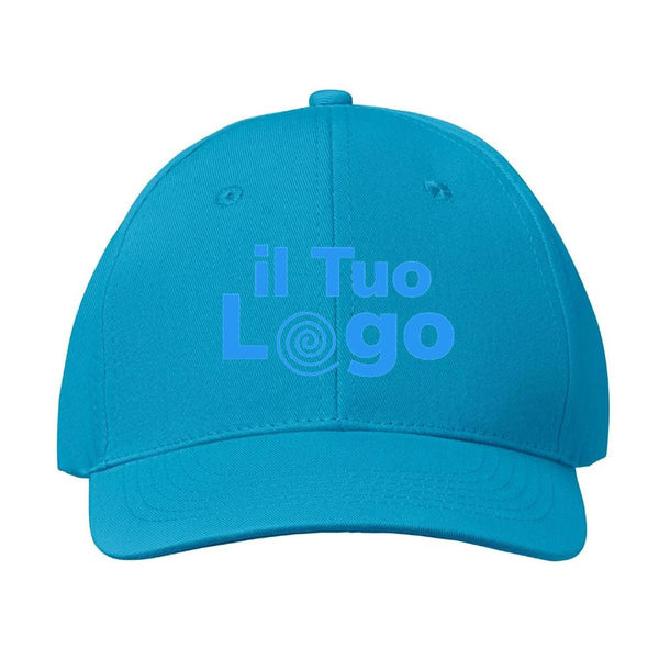 Cappellino azzurro personalizzabile con logo