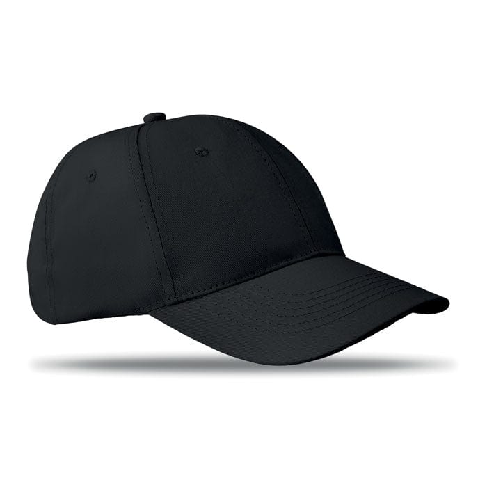 Cappellino da 6 pannelli Nero - personalizzabile con logo