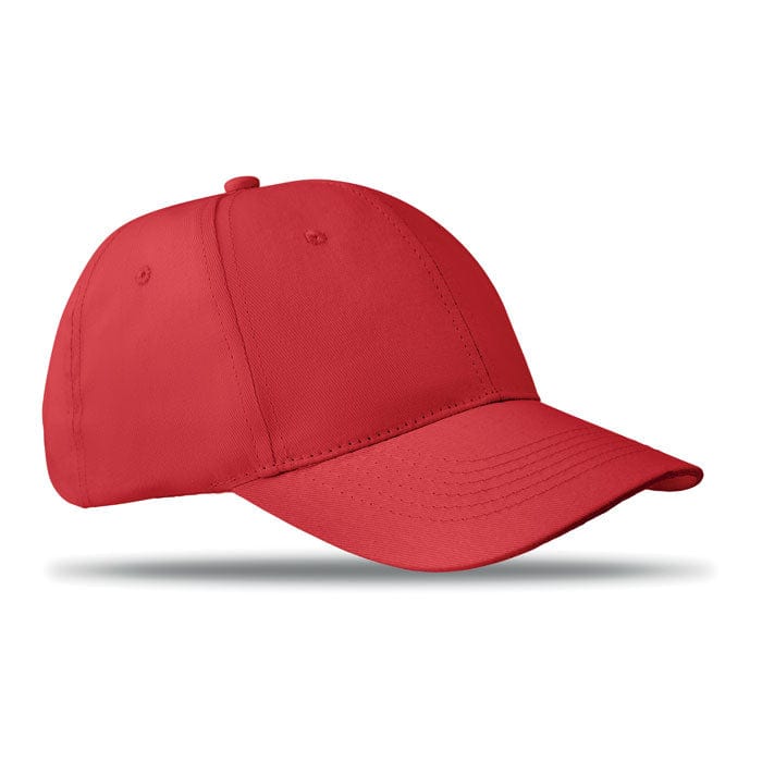 Cappellino da 6 pannelli rosso - personalizzabile con logo