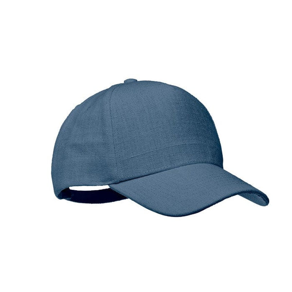 Cappellino da baseball in canapa blu - personalizzabile con logo