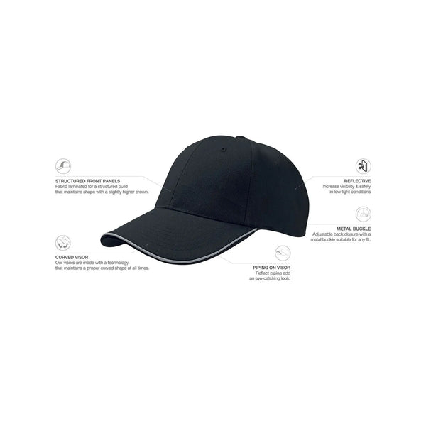 Cappellino da baseball Reflect nero - personalizzabile con logo