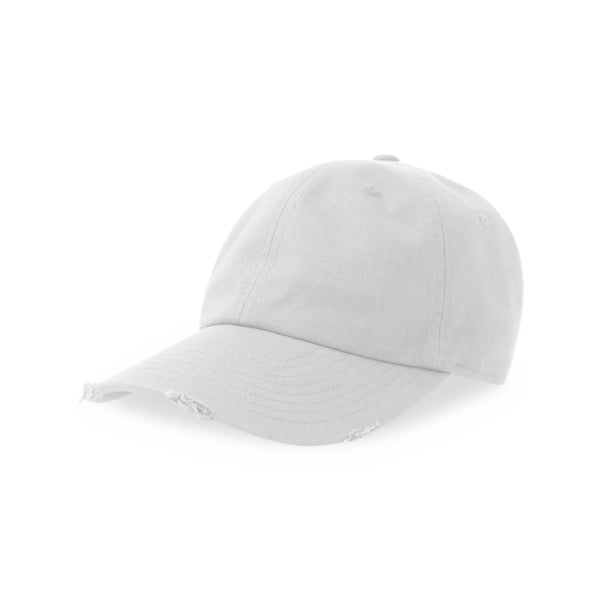 Cappellino Dad Hat Destroyed-S bianco - personalizzabile con logo