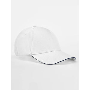 Cappellino EarthAware® Classic Organic Cotton 5 Panel Cap -  Sandwich Peak bianco - personalizzabile con logo