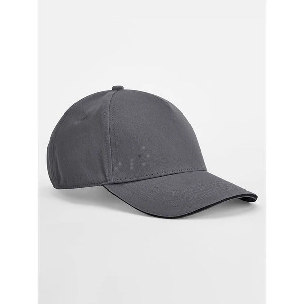 Cappellino EarthAware® Classic Organic Cotton 5 Panel Cap -  Sandwich Peak grigio - personalizzabile con logo