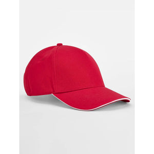 Cappellino EarthAware® Classic Organic Cotton 5 Panel Cap -  Sandwich Peak rosso - personalizzabile con logo