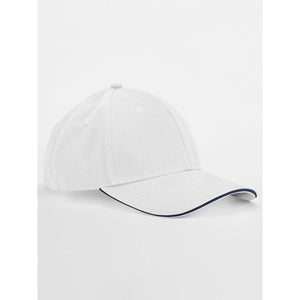 Cappellino EarthAware® Classic Organic Cotton 6 Panel Cap -  Sandwich Peak bianco - personalizzabile con logo