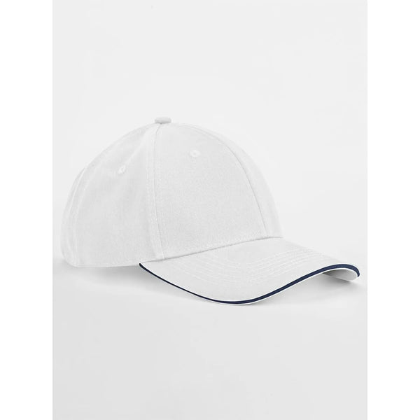 Cappellino EarthAware® Classic Organic Cotton 6 Panel Cap -  Sandwich Peak bianco - personalizzabile con logo