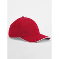 Cappellino EarthAware® Classic Organic Cotton 6 Panel Cap -  Sandwich Peak rosso - personalizzabile con logo