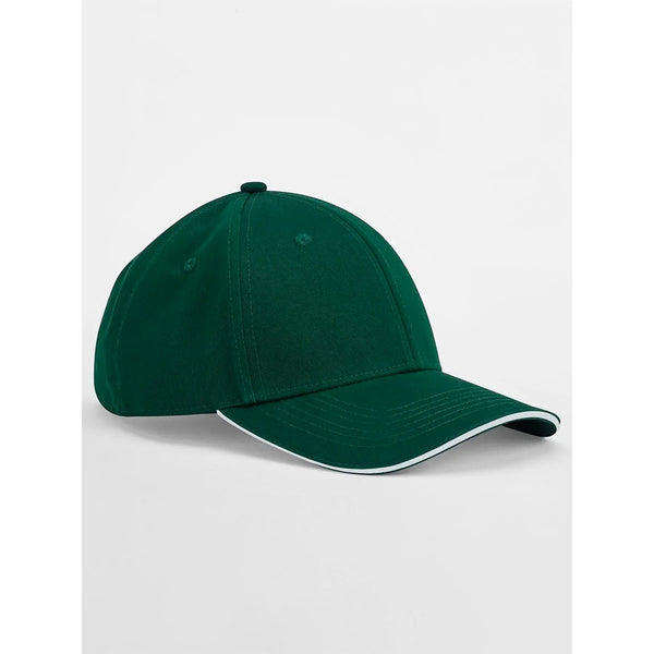 Cappellino EarthAware® Classic Organic Cotton 6 Panel Cap -  Sandwich Peak verde - personalizzabile con logo
