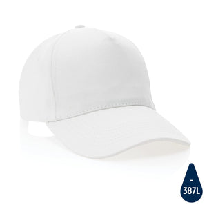 Cappellino Impact 5 panneli 280gr con tracer AWARE™ Classy bianco - personalizzabile con logo