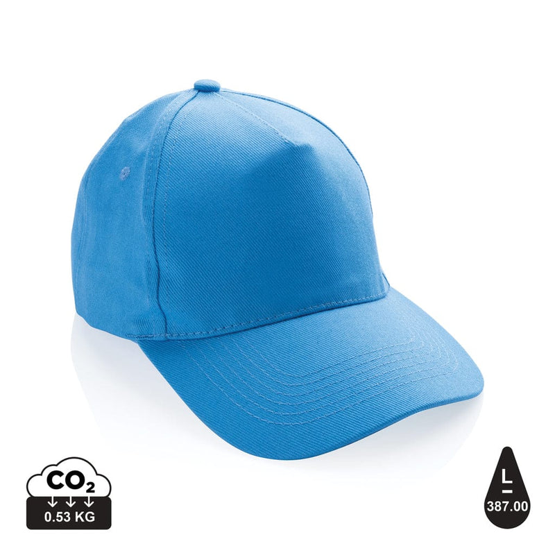 Cappellino Impact 5 panneli 280gr con tracer AWARE™ colorati blu - personalizzabile con logo