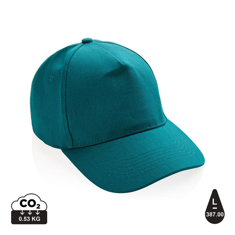 Cappellino Impact 5 panneli 280gr con tracer AWARE™ colorati verde - personalizzabile con logo