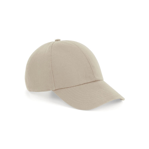 Cappellino in cotone organico 6 Panel Cap beige - personalizzabile con logo