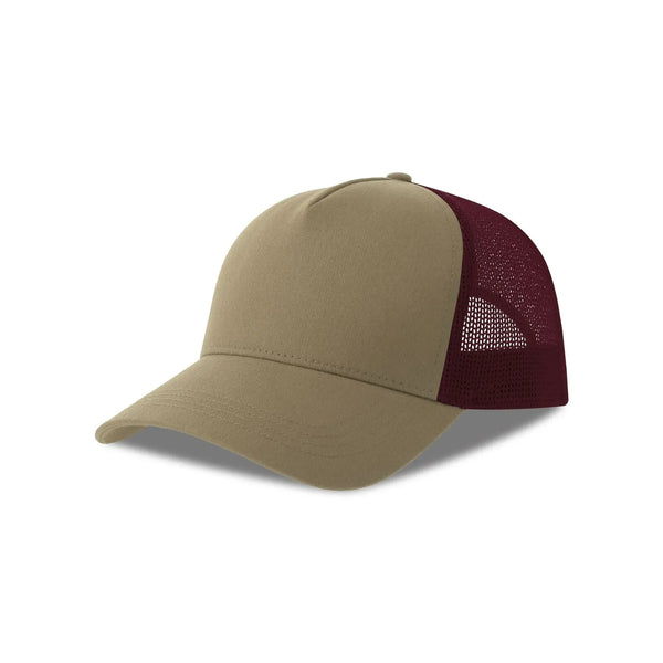 Cappellino Rapper Cotton-S khaki-burgundy - personalizzabile con logo