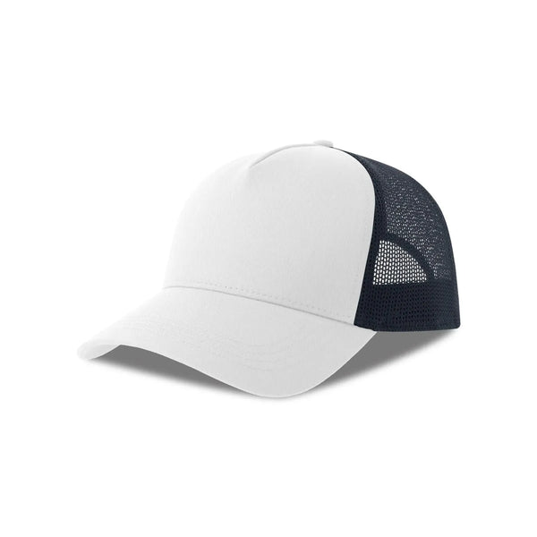 Cappellino Rapper Cotton-S white-navy - personalizzabile con logo