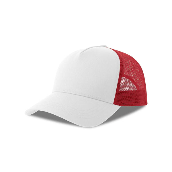 Cappellino Rapper Cotton-S white-red - personalizzabile con logo