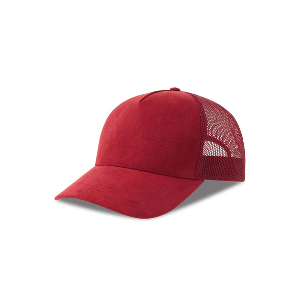 Cappellino Rapper Suede-S rosso - personalizzabile con logo