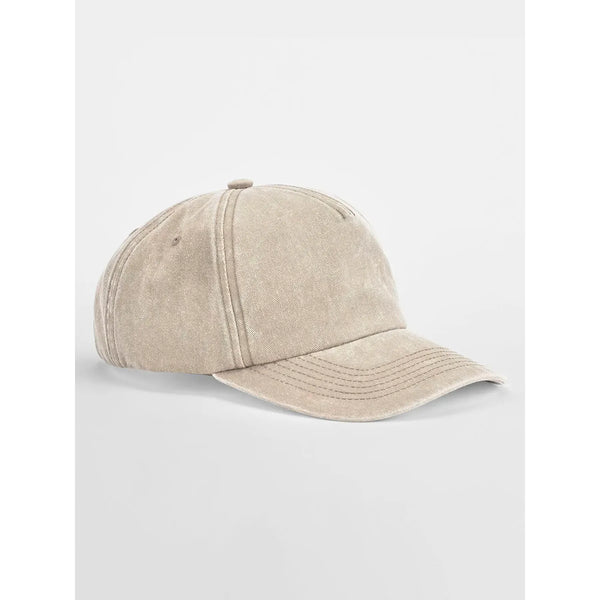 Cappellino Relaxed 5 Panel Vintage Cap beige - personalizzabile con logo