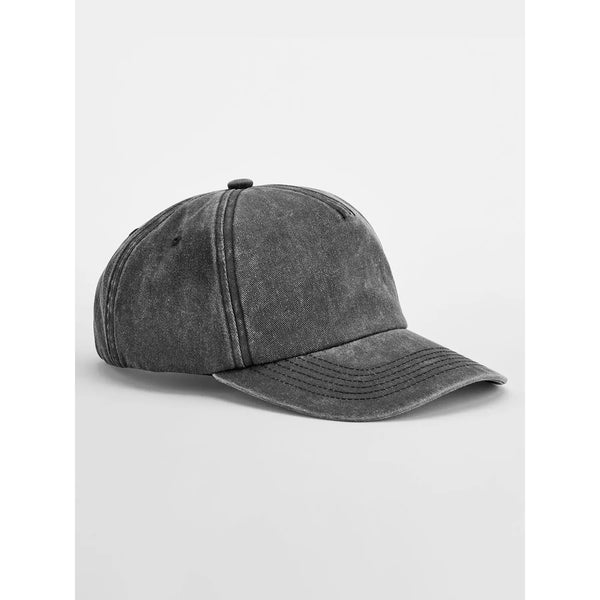 Cappellino Relaxed 5 Panel Vintage Cap nero - personalizzabile con logo