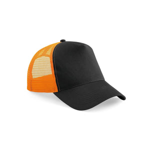 Cappellino Snapback Trucker black/orange - personalizzabile con logo