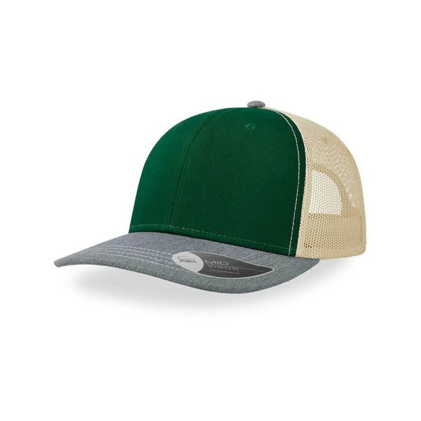 Cappellino Sonic bottle green-grey melange-whit - personalizzabile con logo