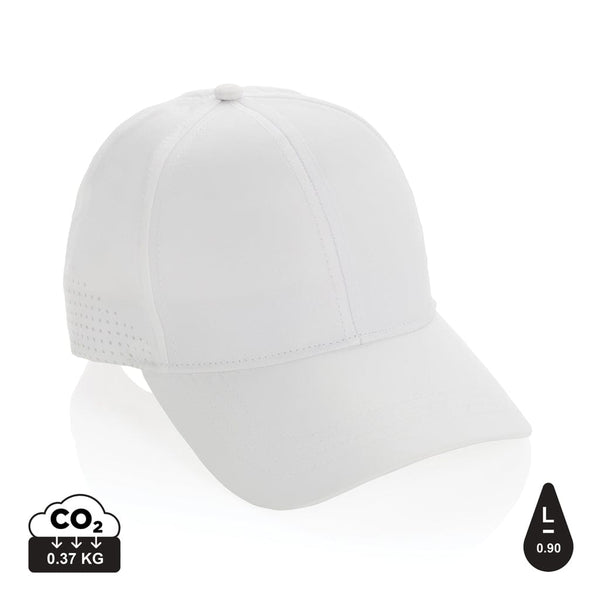 Cappellino sportivo 6 pannelli in RPET Impact AWARE™ bianco - personalizzabile con logo