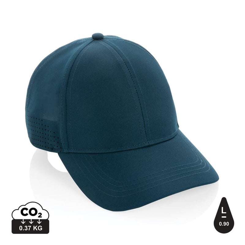 Cappellino sportivo 6 pannelli in RPET Impact AWARE™ blu navy - personalizzabile con logo